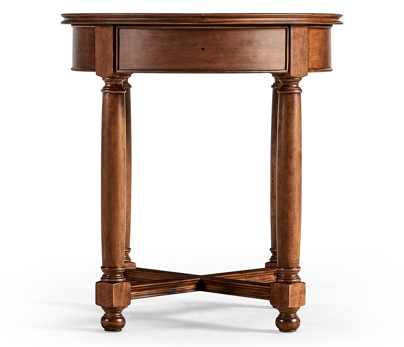 Round parquet topped side table for LDS - Taylorsville Temple