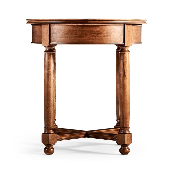 Round parquet topped side table for LDS - Taylorsville Temple