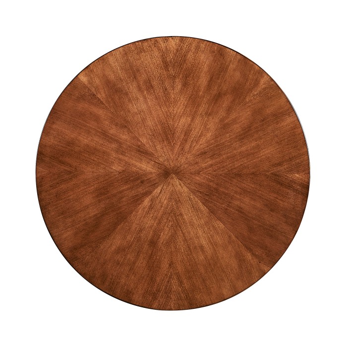 Round parquet topped side table for LDS - Taylorsville Temple