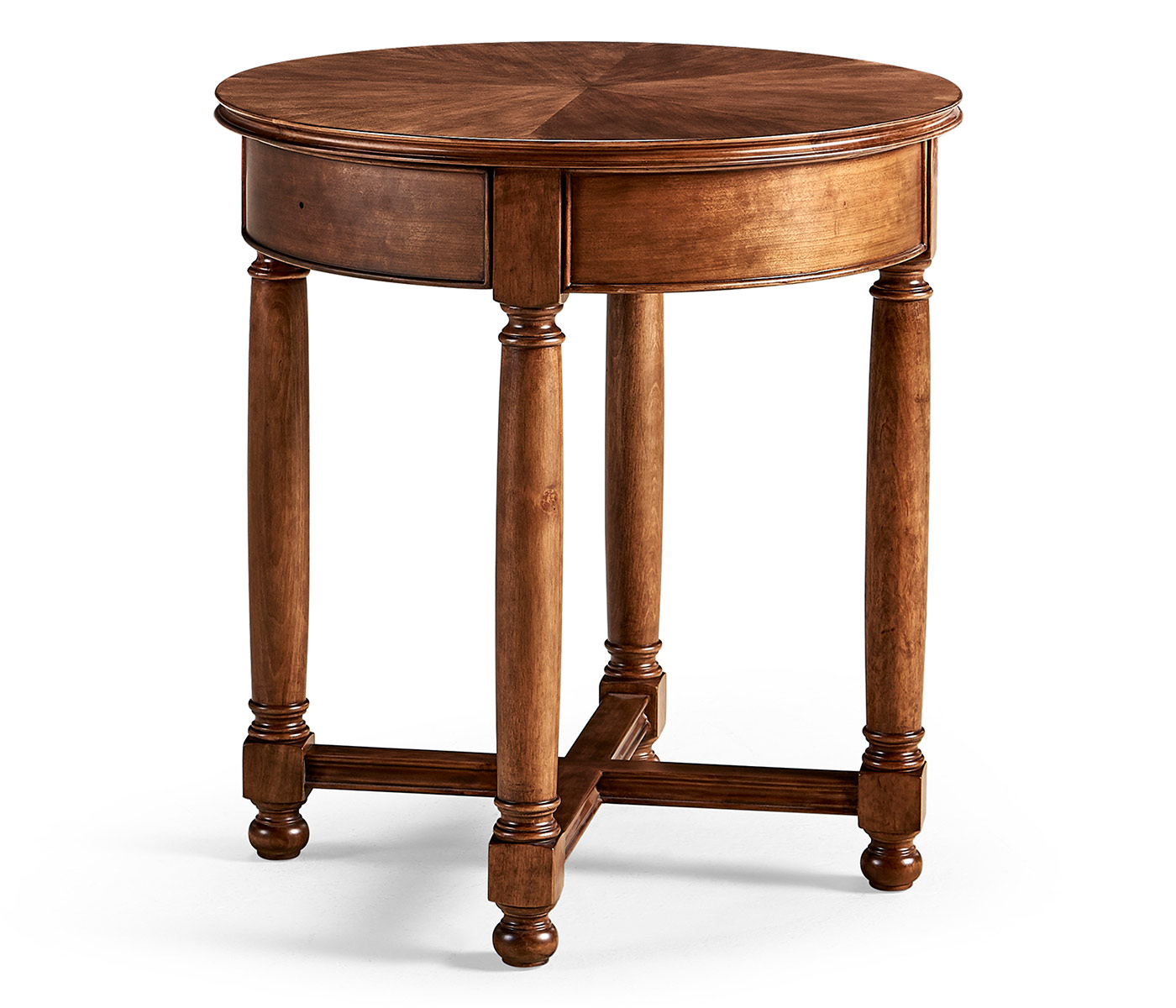 Round parquet topped side table for LDS - Taylorsville Temple