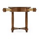 Round parquet topped side table