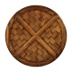 Round parquet topped side table