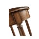Round parquet topped side table