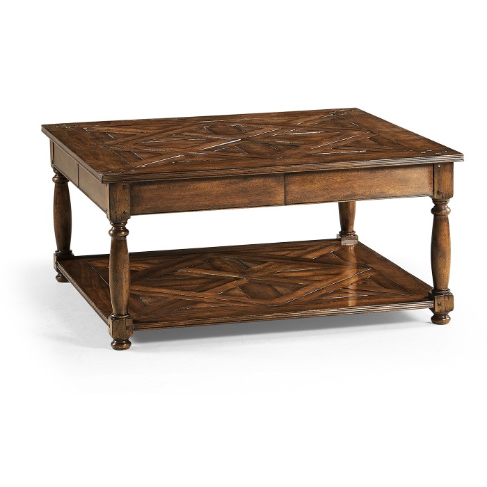 Square Parquet Topped Coffee Table