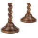 Pair of Twisted Walnut Candlesticks