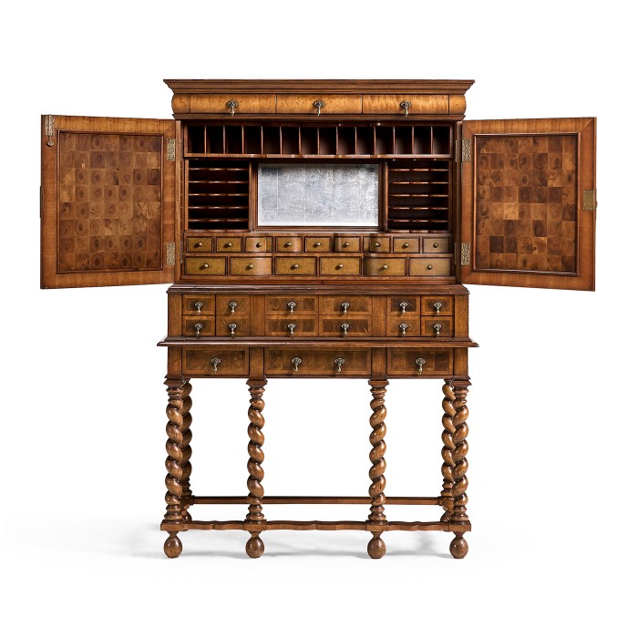 William & Mary Walnut & Oyster Secrétaire Cabinet 