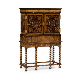 William & Mary Walnut & Oyster Secrétaire Cabinet 