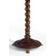 Pedestal table with carved post and solid top
