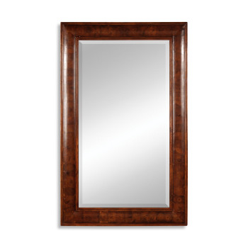 Walnut & oyster veneer rectangular mirror