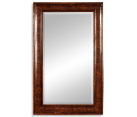 Walnut & oyster veneer rectangular mirror