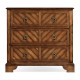 Walnut parquet chest of three drawers