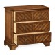 Walnut parquet chest of three drawers
