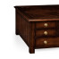 Square parquet coffee table with 14 drawers