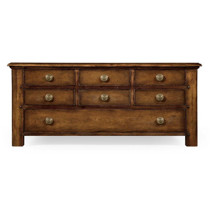 Square parquet coffee table with 14 drawers
