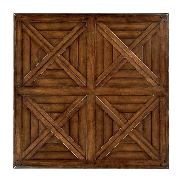 Square parquet coffee table with 14 drawers
