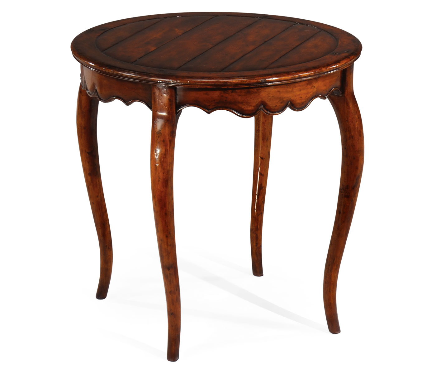 Round French walnut country side table