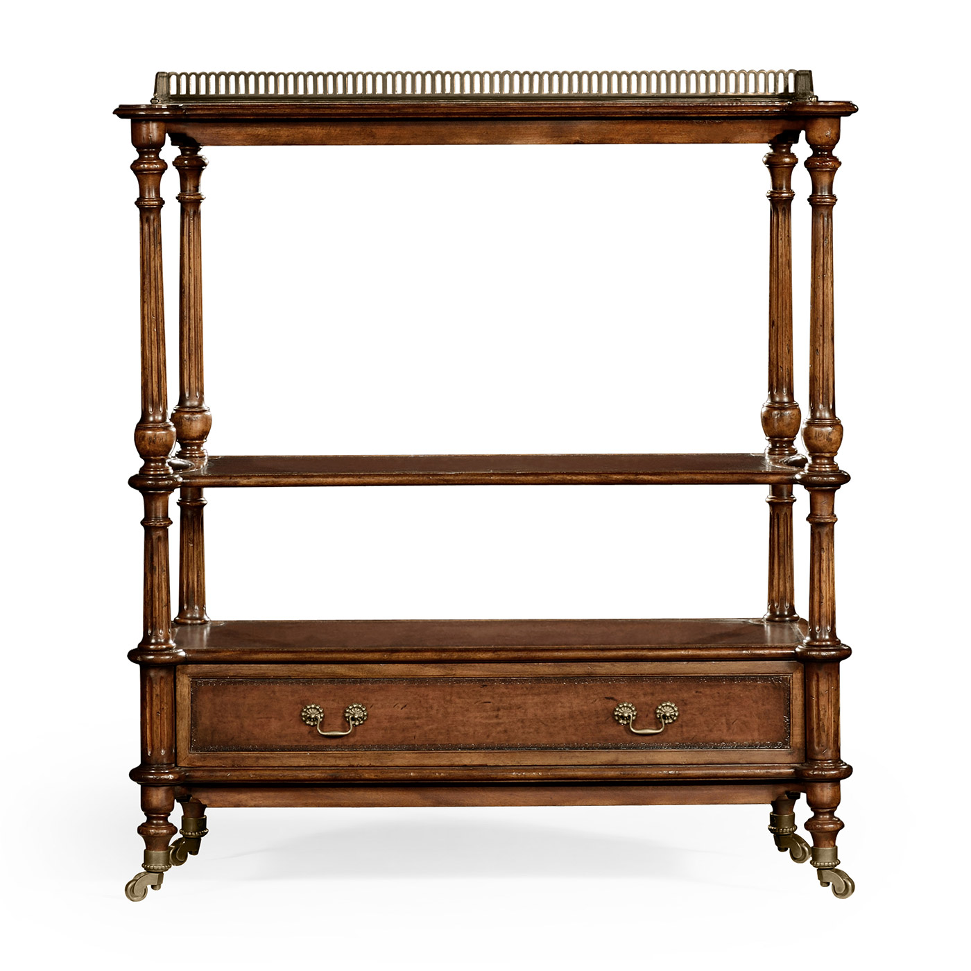 Victorian style three-tier rectangular étagère