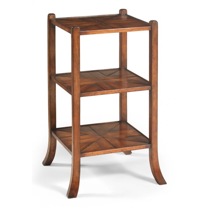 Parquet three-tier shelf