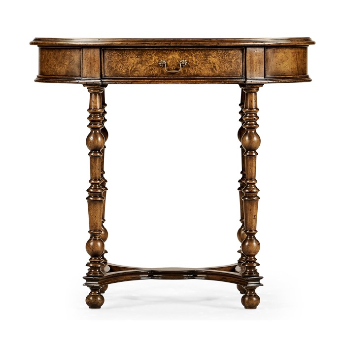 Oval marquetry side table