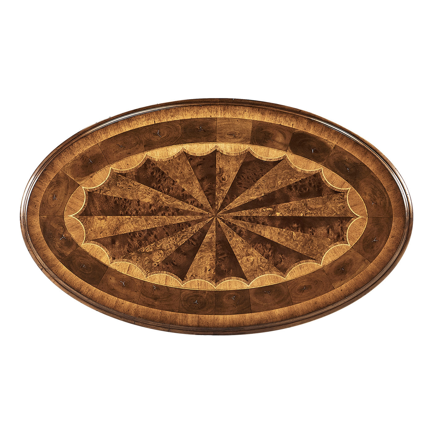 Oval marquetry side table