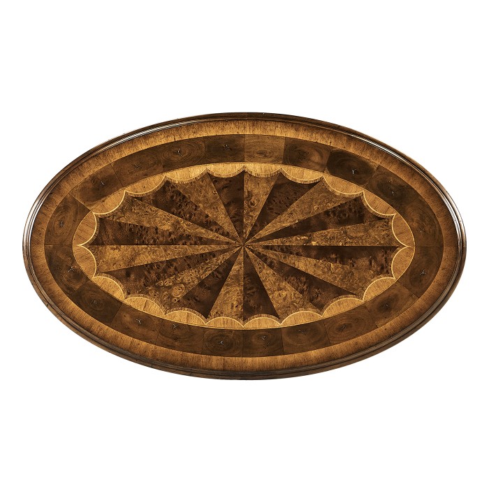 Oval marquetry side table