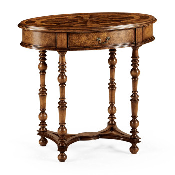 Oval marquetry side table