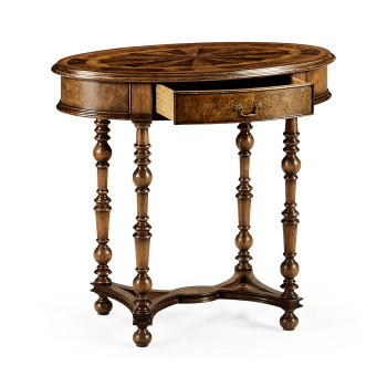 Oval marquetry side table