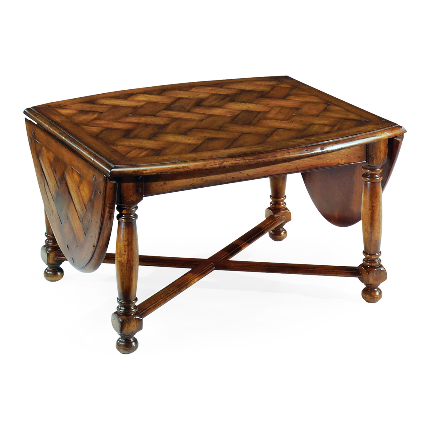 Oval parquet coffee table