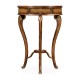 Leather inset round lamp table