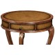 Leather inset round lamp table