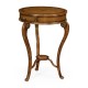 Leather inset round lamp table