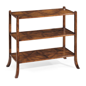 Wide Parquet Three-Tier Shelf