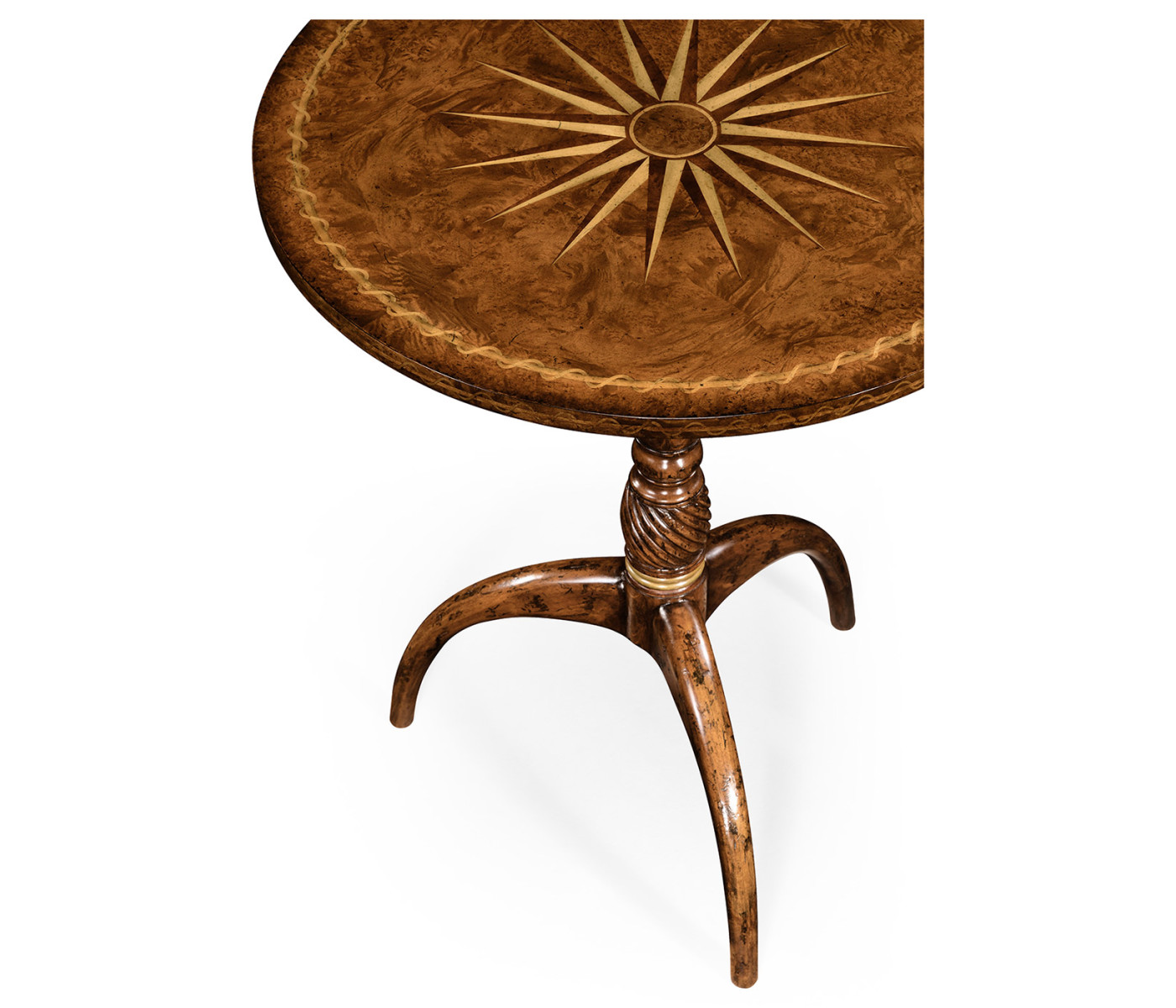 Small lamp table with starburst inlay