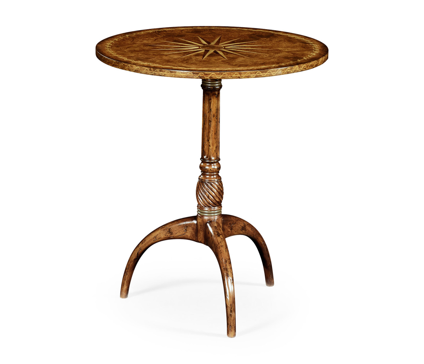 Small lamp table with starburst inlay