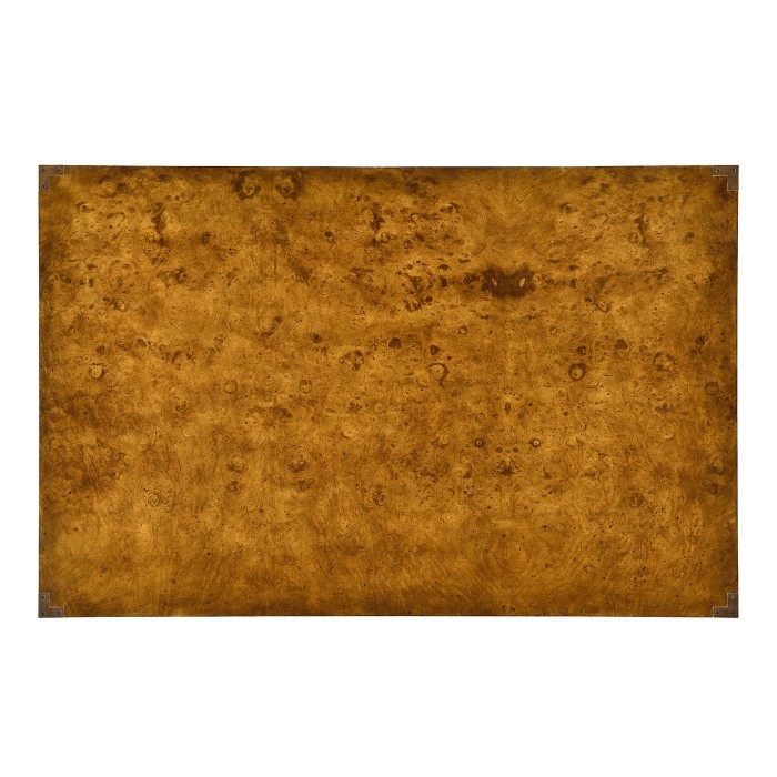 Rectangular campaign walnut coffee table