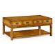 Rectangular campaign walnut coffee table