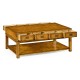 Rectangular campaign walnut coffee table