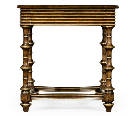 Walnut and Églomisé Side Table