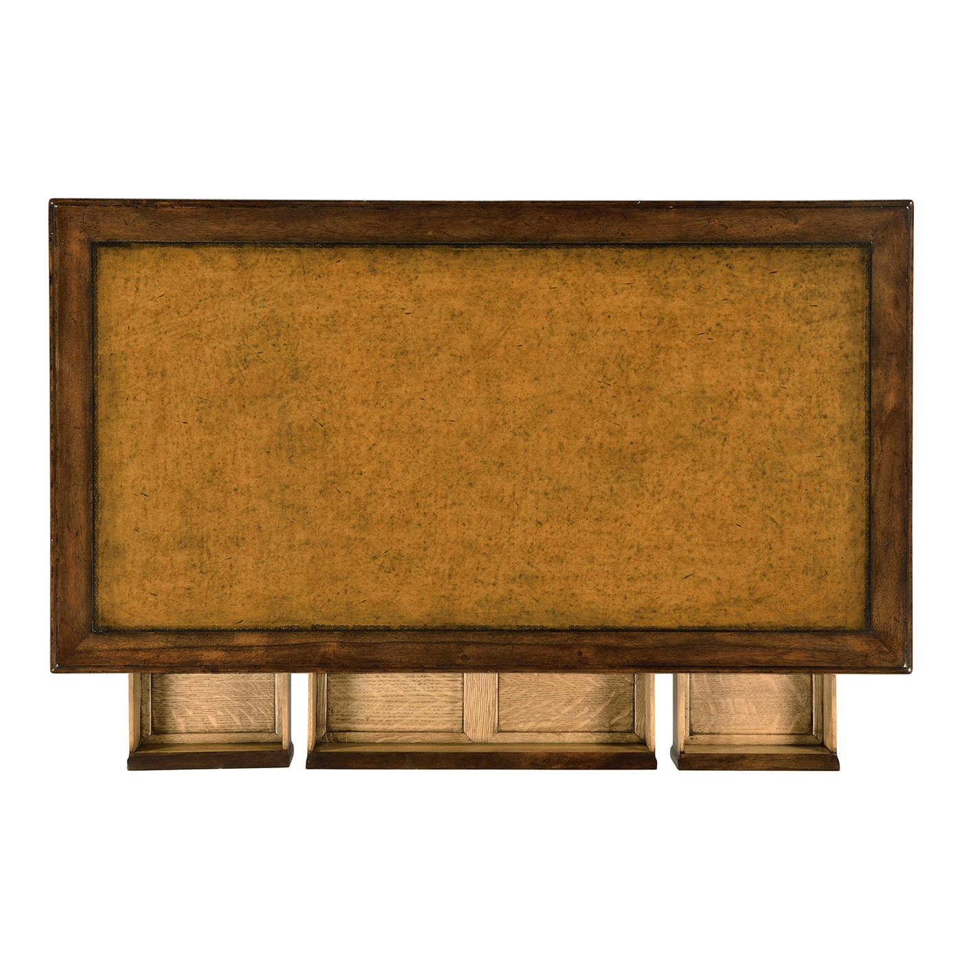 Leather & walnut turned desk