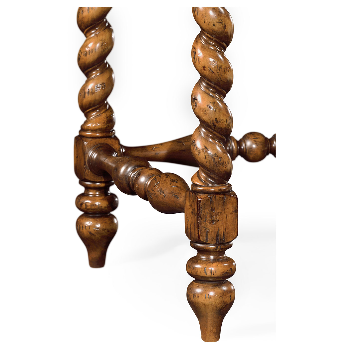 Leather & walnut turned desk