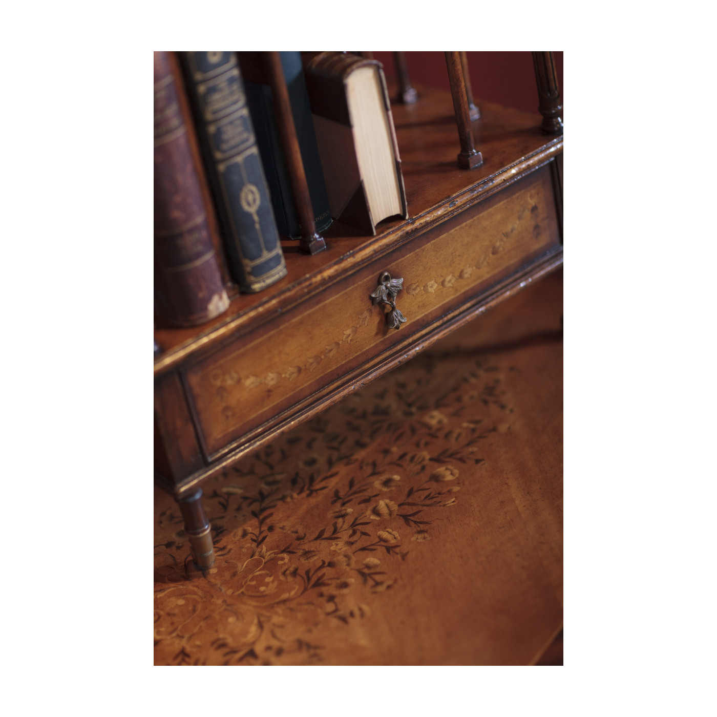 Walnut Three-Tier Étagère with Single Canterbury