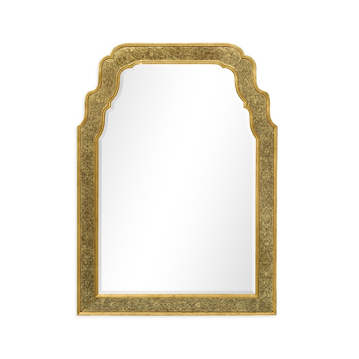 William & Mary Style Églomisé Framed & Gilded Mirror