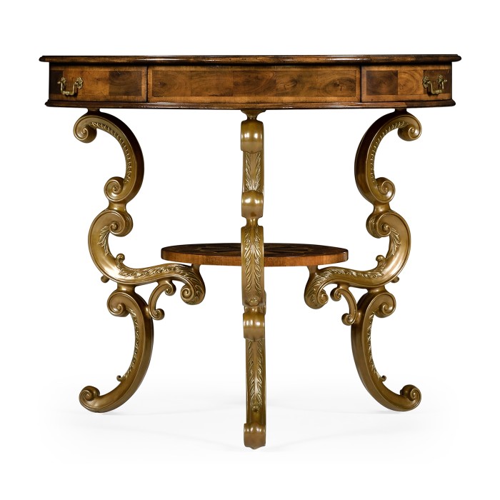 Oyster Round Table on Brass Base