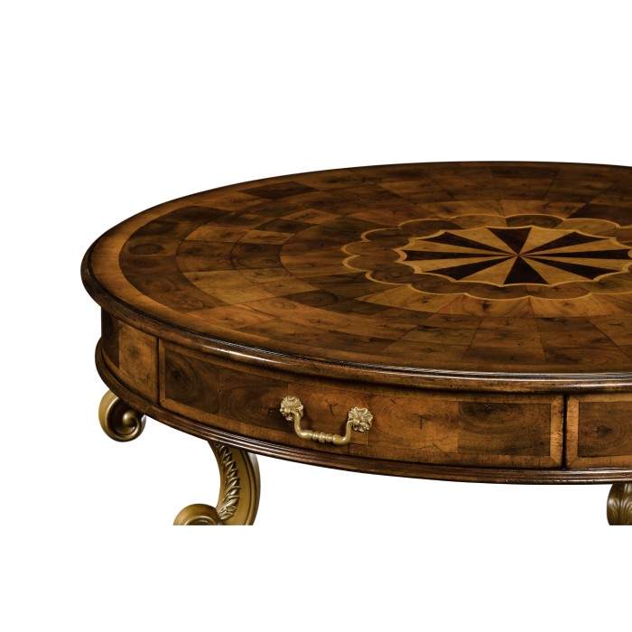 Oyster Round Table on Brass Base