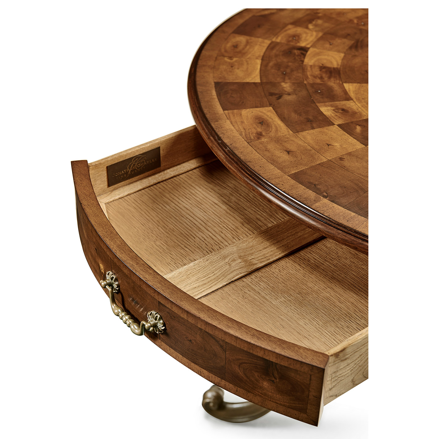 Oyster Round Table on Brass Base