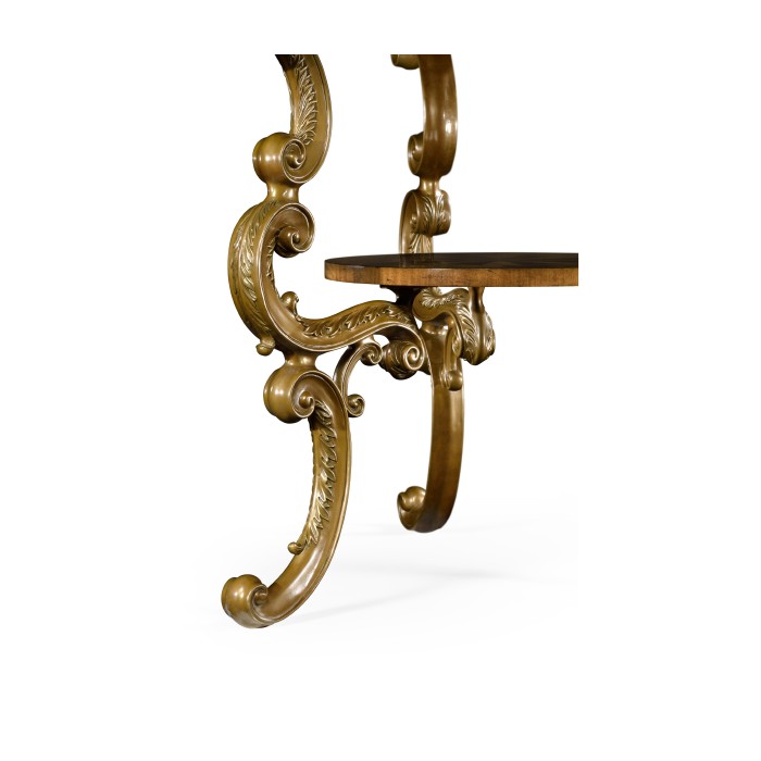 Oyster Round Table on Brass Base