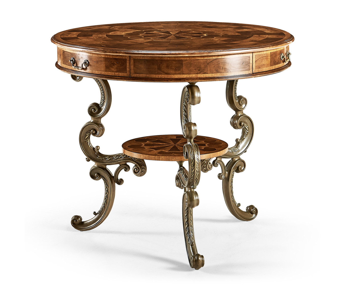 Oyster Round Table on Brass Base
