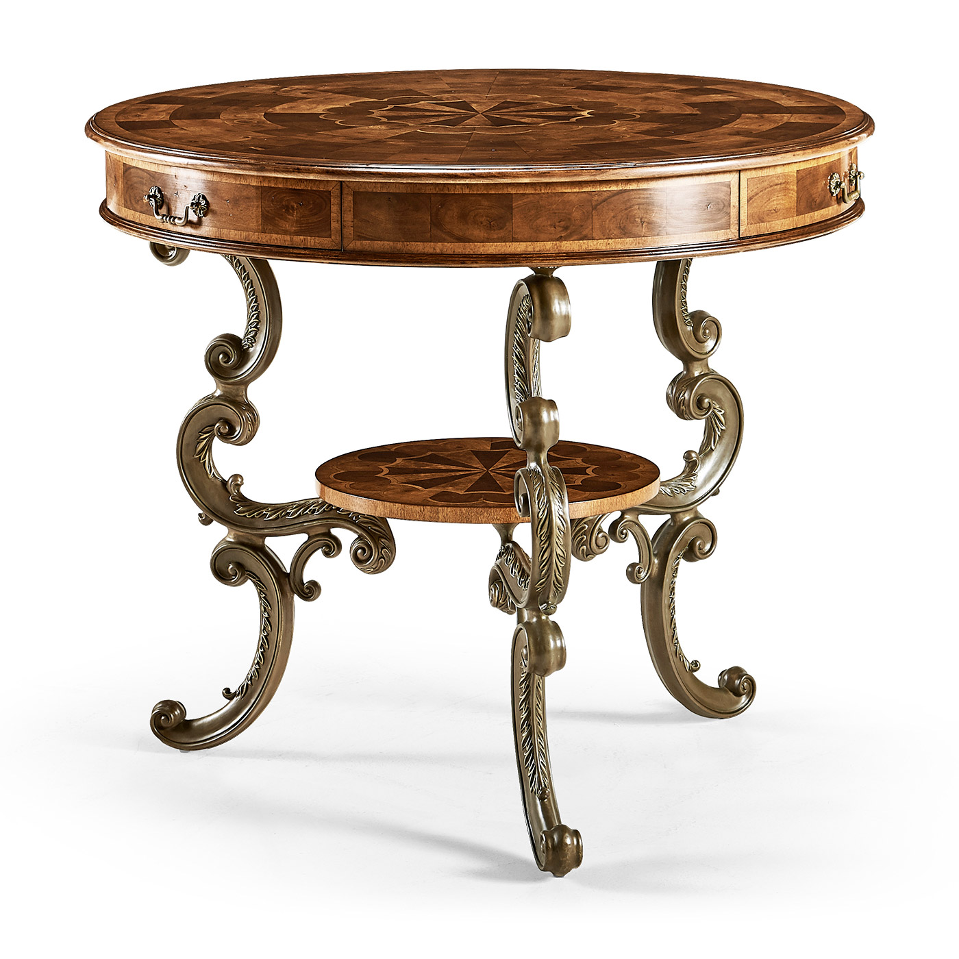 Oyster Round Table on Brass Base