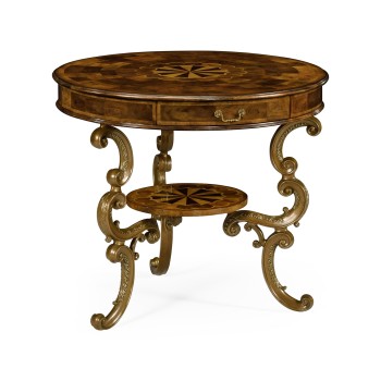 Oyster Round Table on Brass Base