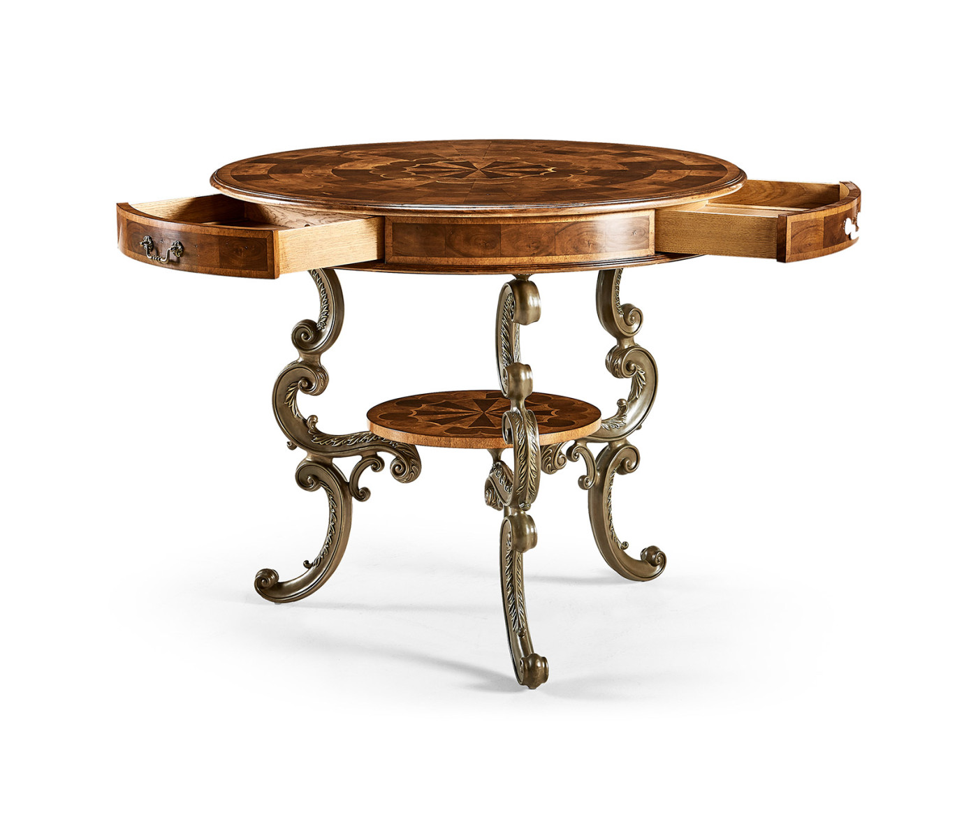 Oyster Round Table on Brass Base